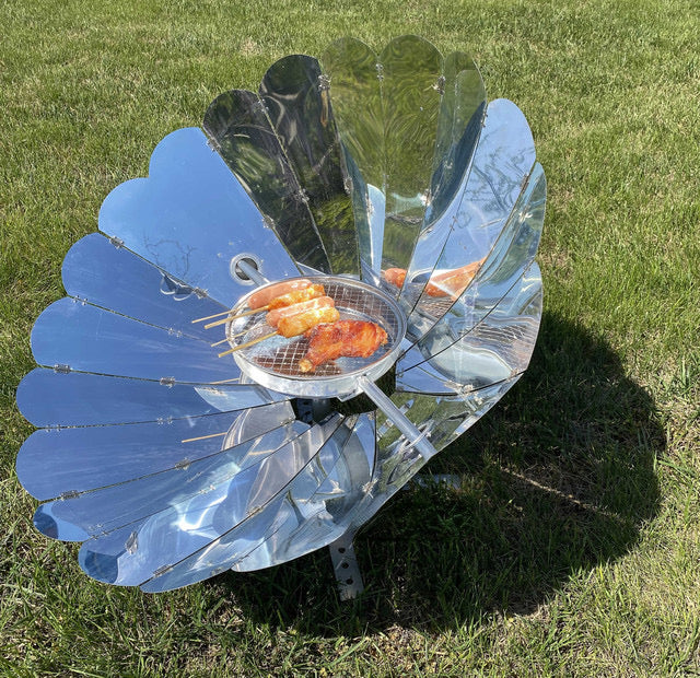 My Suncook, four solaire pliable aluminum, invention française, cuiseur solaire, barbecue solaire