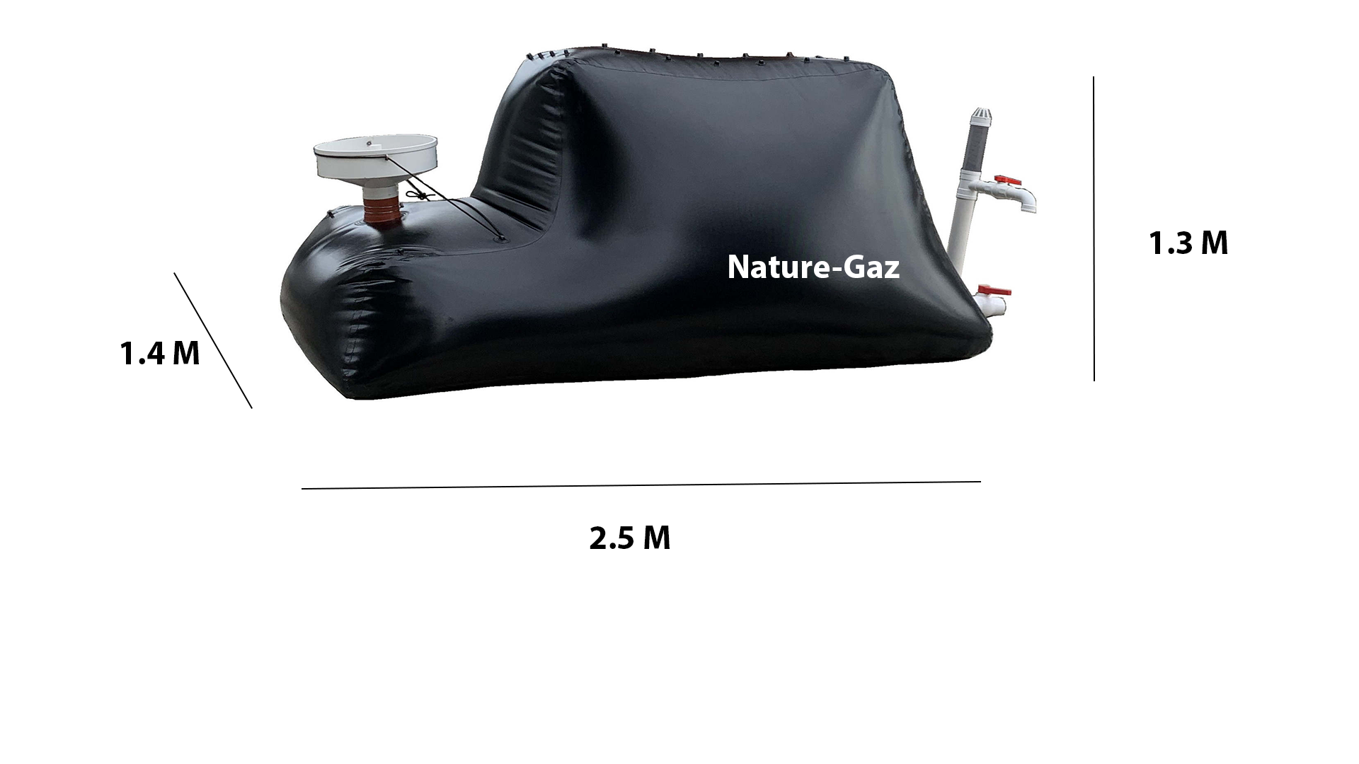 Méthaniseur domestique 3 m3 Nature-gaz avec réchaud, production de biogaz. Biodigesteur