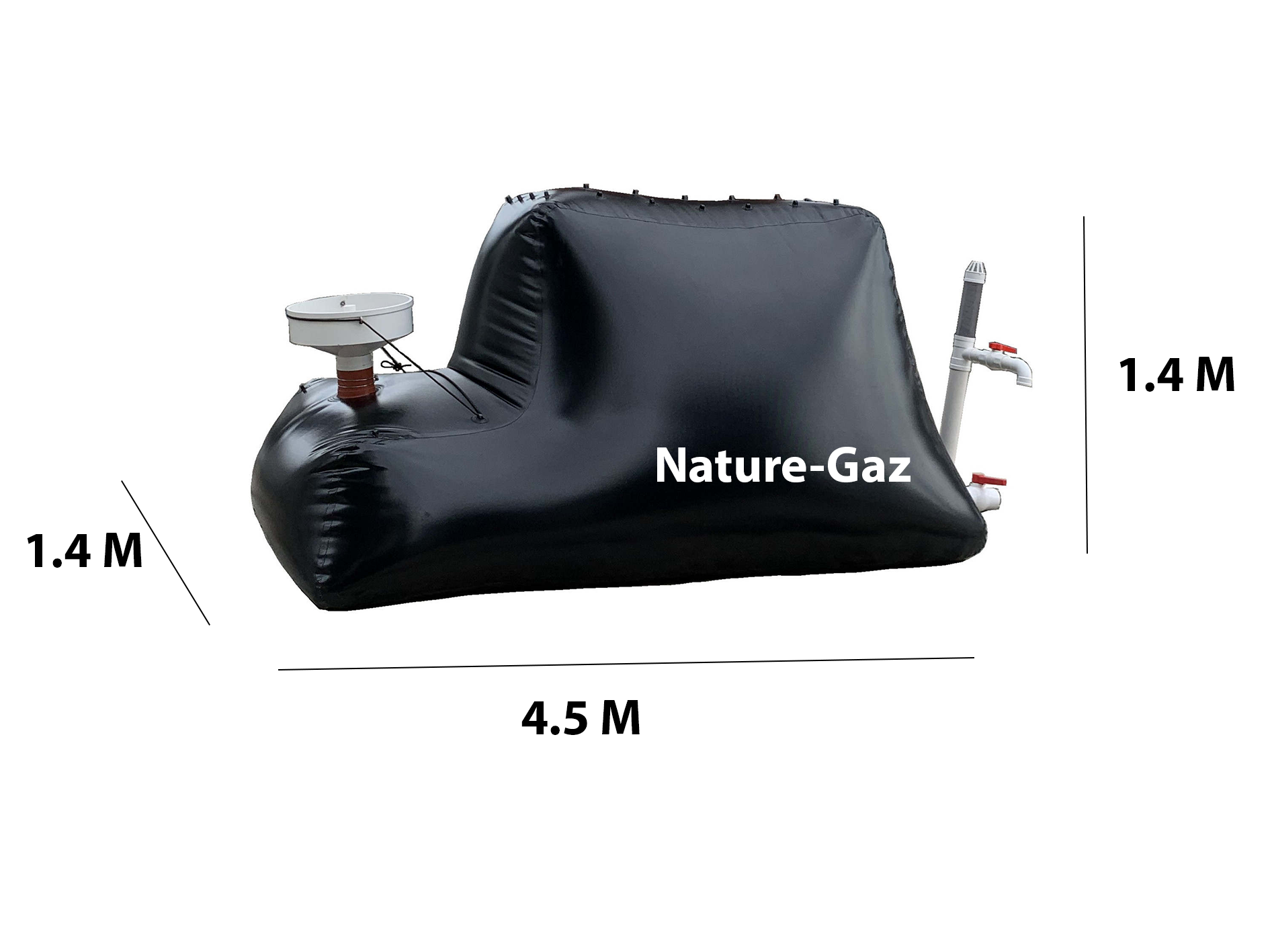 Méthaniseur domestique 8 m3 Nature -gaz avec réchaud, production de biogaz. Biodigesteur